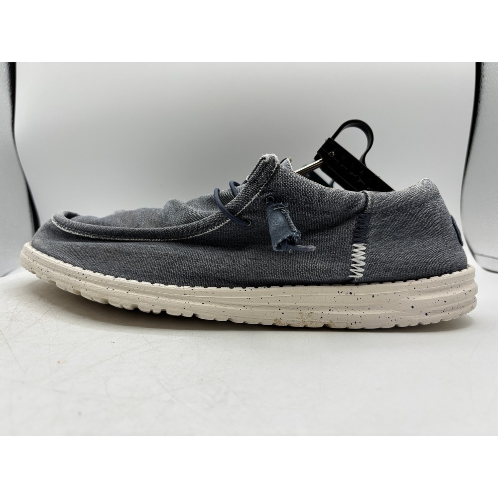 Hey Dude Wally Funk Stretch Canvas Blue Men Size 13 Slip On Casual Comfort Shoes